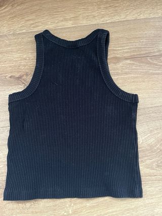 Camiseta Top Zara negra sin mangas corta T- XS