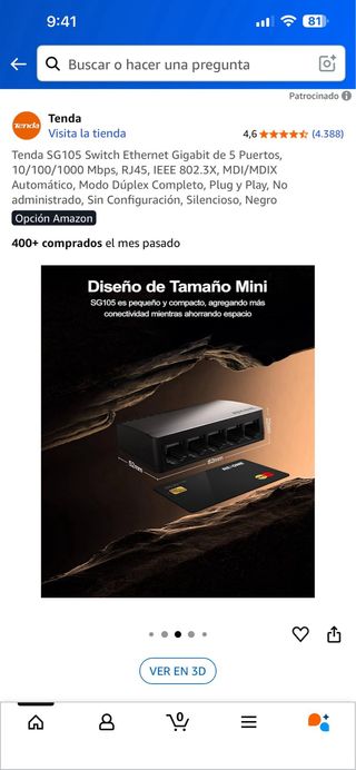 Tenda SG105 Switch Ethernet Gigabit 5 Puertos