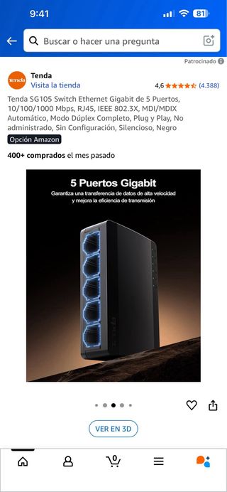 Tenda SG105 Switch Ethernet Gigabit 5 Puertos