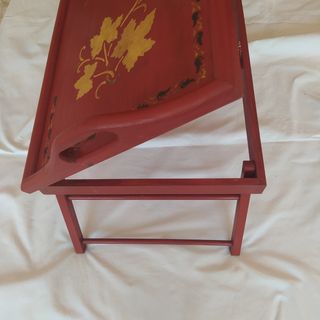Bandeja de cama, madera pintada a mano