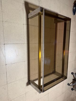 Mesa auxiliar cristal y metal