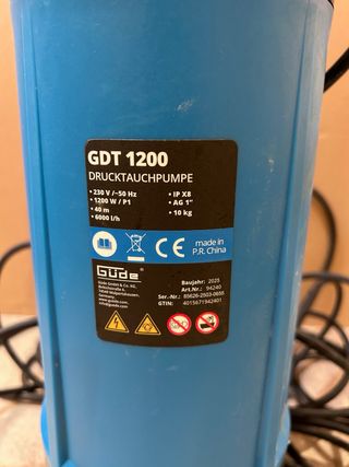Güde GDT 1200 W Bomba sumergible a presión