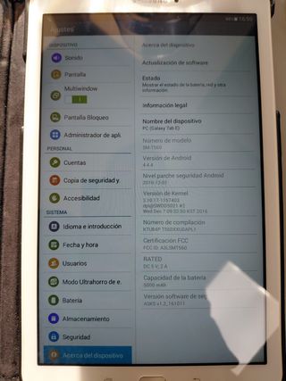 Samsung Galaxy Tab E T560 Blanca