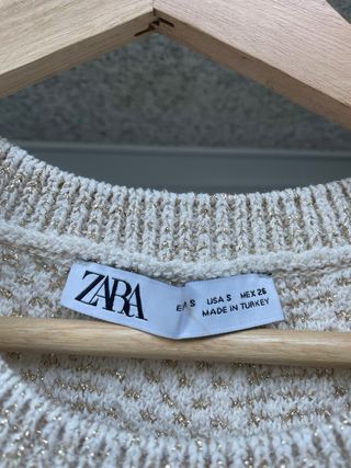 Vestido Zara Beige Perlas