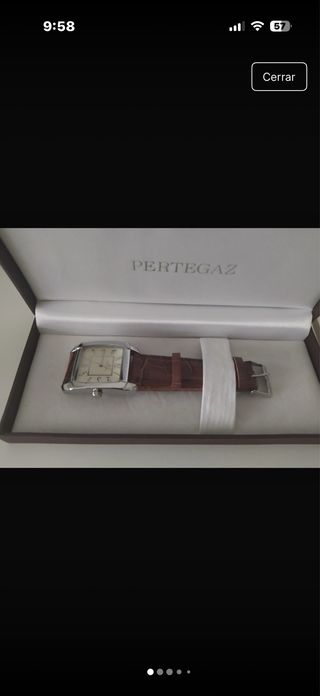 Reloj Pertegaz Cuadrado Correa Marrón