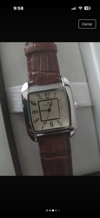 Reloj Pertegaz Cuadrado Correa Marrón