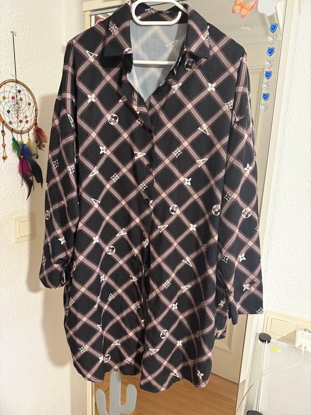 Vestido camisero estampado 3XL