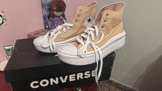 Converse Beige/Blanco Plataforma