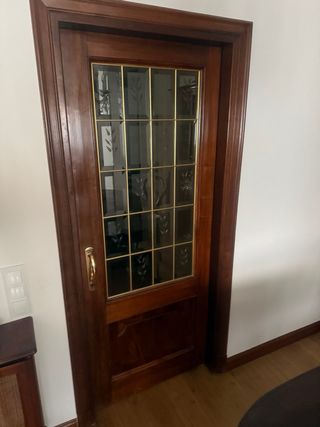 Puerta Madera Sapelli con Cristal