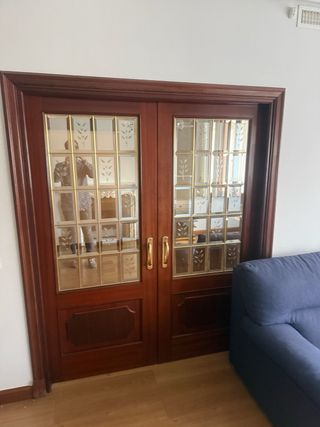 Puerta Madera Sapelli con Cristal