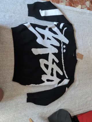 Sudadera sin capucha Negra y Blanca