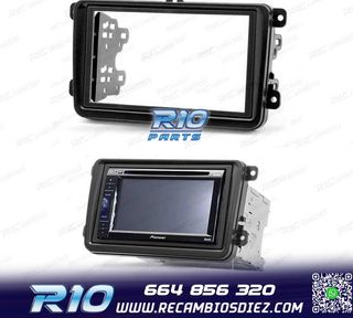 MARCO NEGRO RADIO 2-DIN PARA SEAT ALTEA LEON TOLEDO SKODA FA