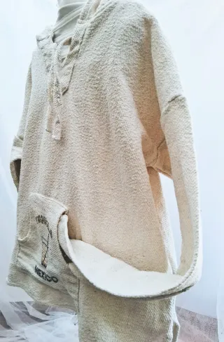 Poncho Casaca Mexicana Unisex Beige