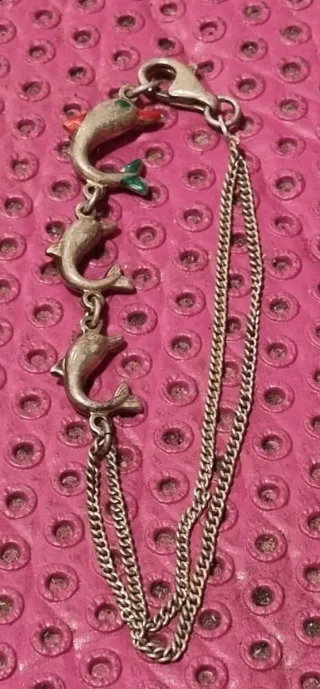 Pulsera Plata Delfines