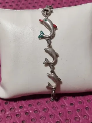 Pulsera Plata Delfines