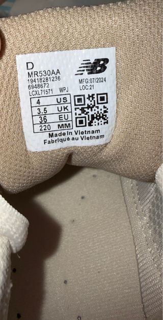 Zapatillas New Balance 530 Beige/Blanco