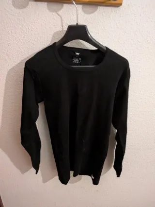 Camiseta manga larga algodón negra