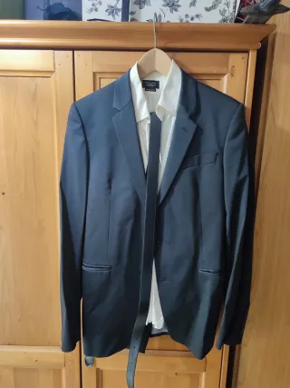 Traje Zara Negro Hombre