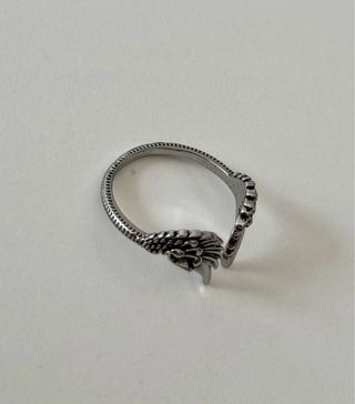 Anillo pluma vintage estilo Y2K