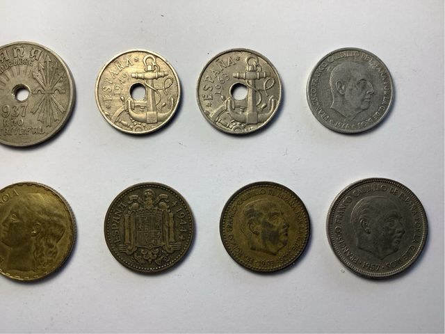 Conjunto 10 monedas antigua españolas diferentes B