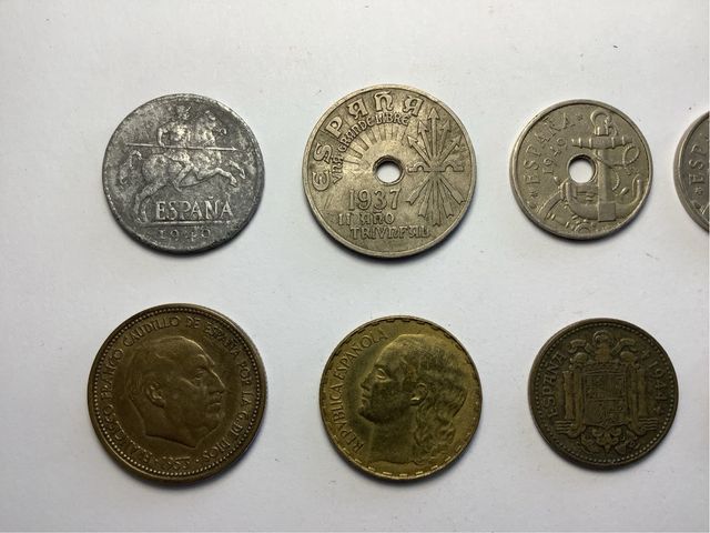 Conjunto 10 monedas antigua españolas diferentes B