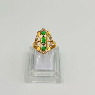 LANZADERA PIEDRAS VERDES 18K