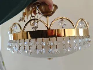 Lámpara de techo de cristal y metal