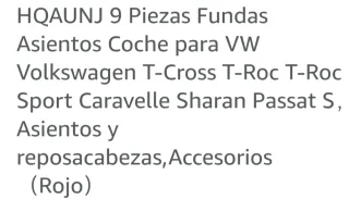 Fundas Asientos Coche Negro y Rojo