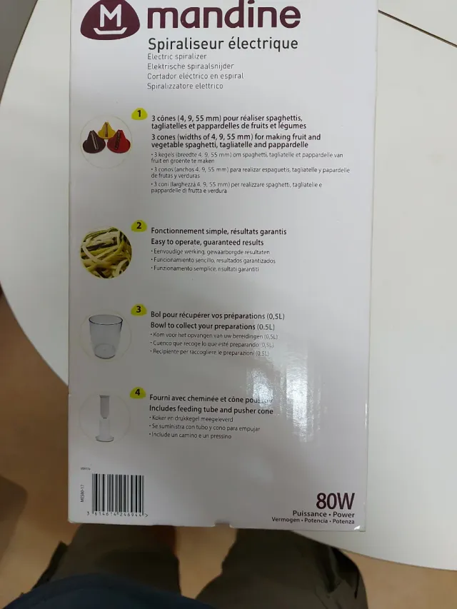 Espiralizador Mandine Eléctrico Verduras