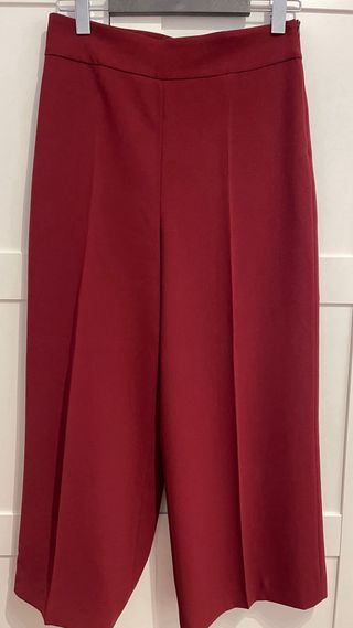Pantalones Culotte Zara Burdeos