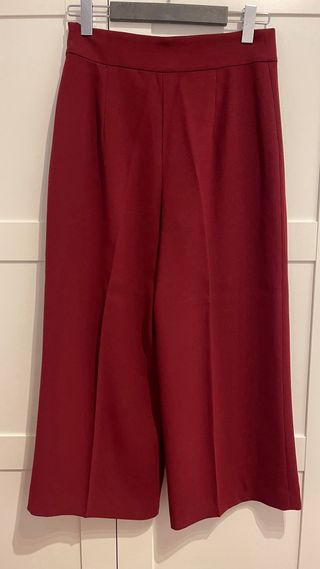 Pantalones Culotte Zara Burdeos