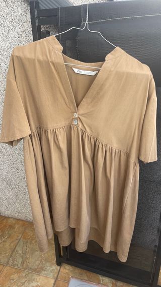 Blusón/minivestido Zara beige 