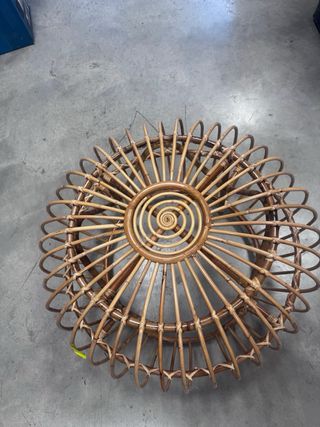 Mesa auxiliar ratán redonda