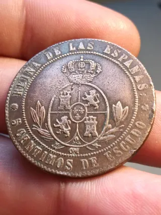 Moneda de 5 céntimos escudo 1867