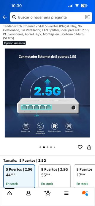 Switch Ethernet Tenda 2.5Gb 5 Puertos
