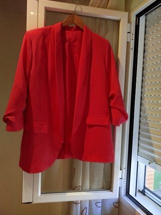 Blazer rosa fucsia y buganvilla mujer 
pack 2