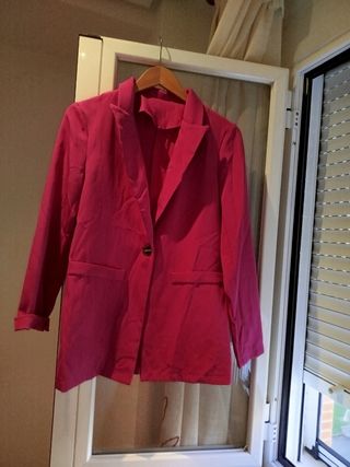 Blazer rosa fucsia y buganvilla mujer 
pack 2