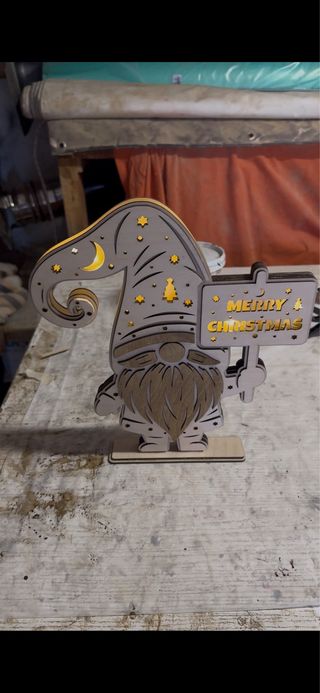 Decorazione Natalizia Gnomo in Legno