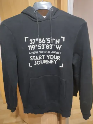 Sudadera negra hombre talla S