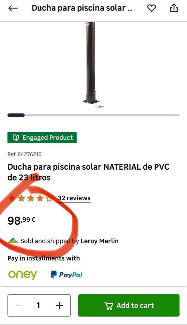 Ducha solar exterior - Usada