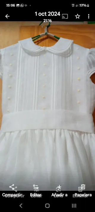 Vestido blanco de primera comunion.
