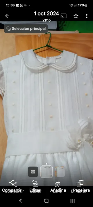 Vestido blanco de primera comunion.