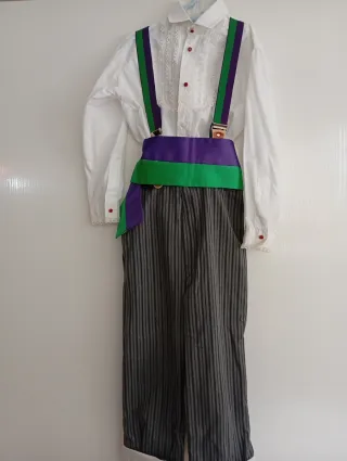 Traje campero niño blanco, gris, morado