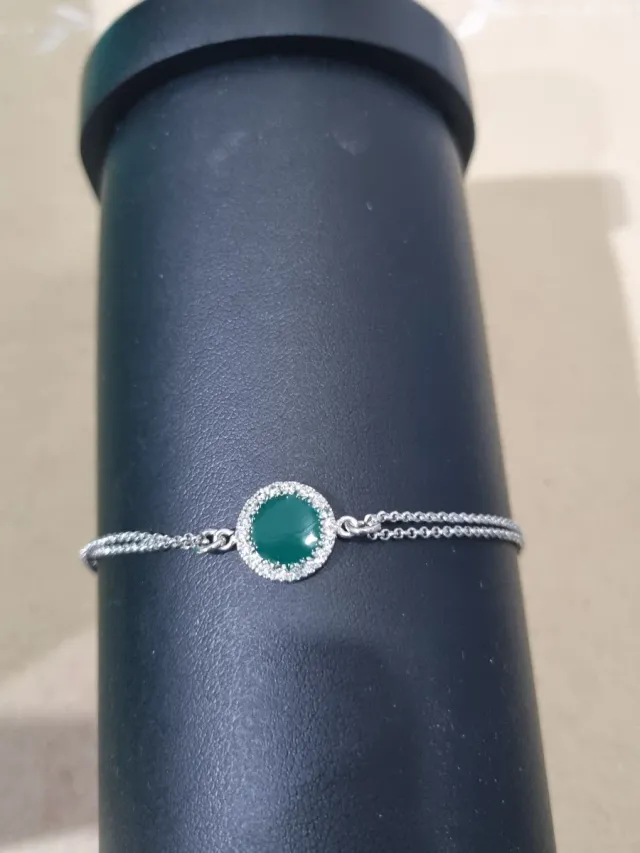 Bracciale Argento 925 con Pietra Verde