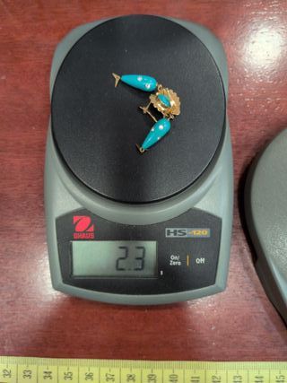 Pendientes Oro Pescaítos Turquesa