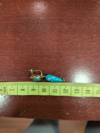 Pendientes Oro Pescaítos Turquesa