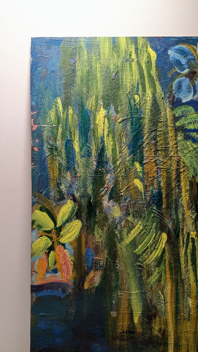 Llopis Beltrá óleo firmado paisaje nenúfares