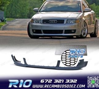 SPOILER LIP FRONTAL DELANTERO AUDI A4 S LINE 00-04 + REJILLA