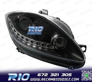 FAROS PARA SEAT LEON ALTEA TOLEDO 04-09 LUZ DIURNA LED FONDO