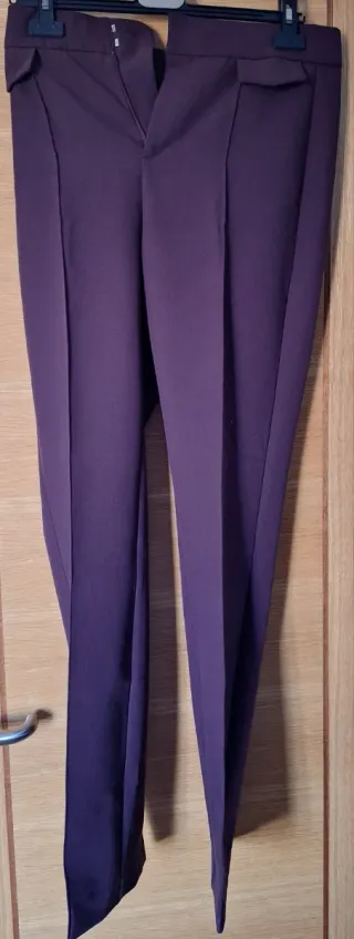 Pantalón MNG Mujer Talla 38 Morado